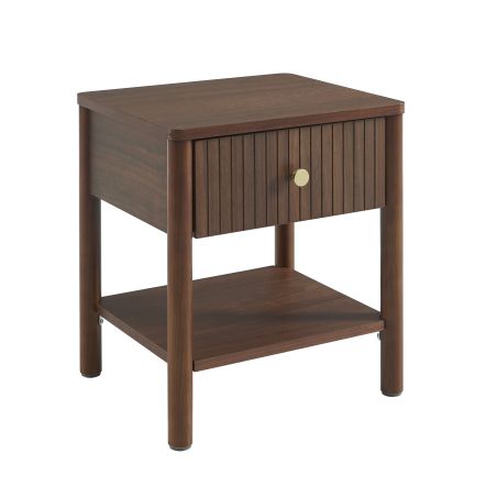 Table de chevet CLEO placage chêne effet noyer 40cm