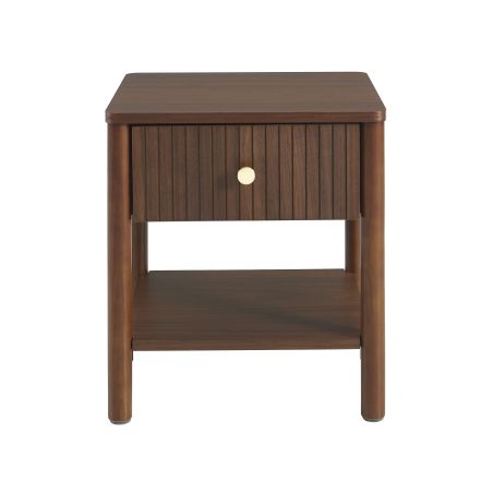 Table de chevet CLEO placage chêne effet noyer 40cm