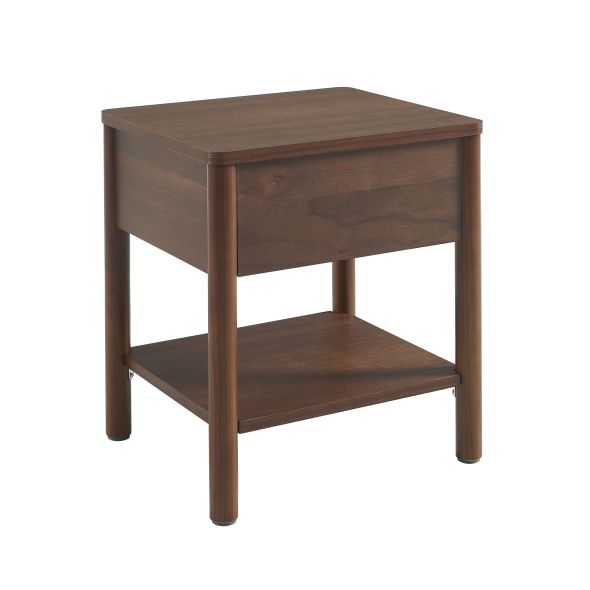 Table de chevet CLEO placage chêne effet noyer 40cm