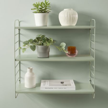 Etagère murale 3 niveaux PANTONE métal vert amande 60,5x20cm