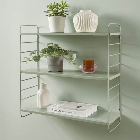 Etagère murale 3 niveaux PANTONE métal vert amande 60,5x20cm
