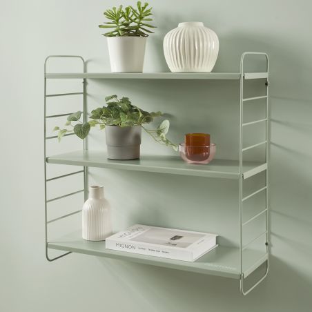 Etagère murale 3 niveaux PANTONE métal vert amande 60,5x20cm