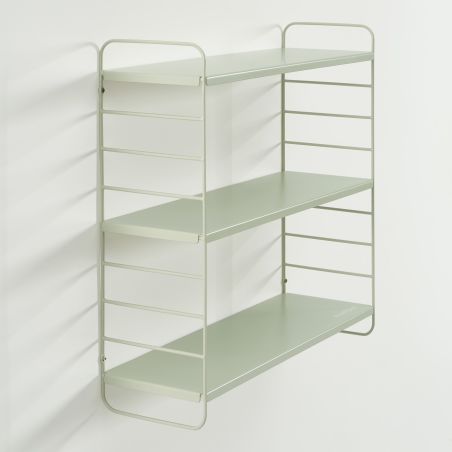 Etagère murale 3 niveaux PANTONE métal vert amande 60,5x20cm