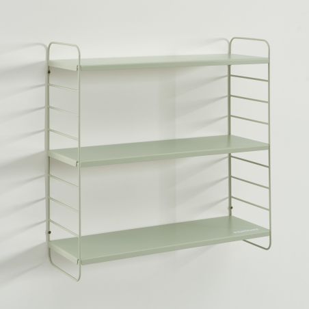 Etagère murale 3 niveaux PANTONE métal vert amande 60,5x20cm