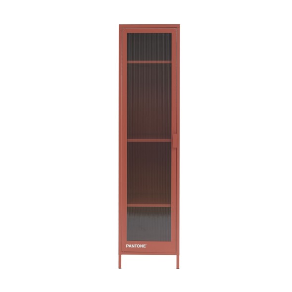 Vestiaire PANTONE terracotta porte en verre cannelé