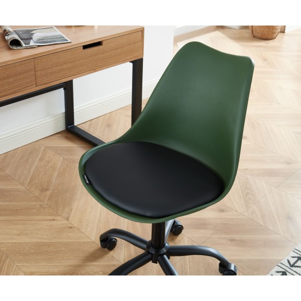Chaise de bureau PANTONE kaki 5 roulettes
