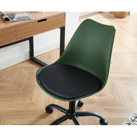 Chaise de bureau PANTONE kaki 5 roulettes