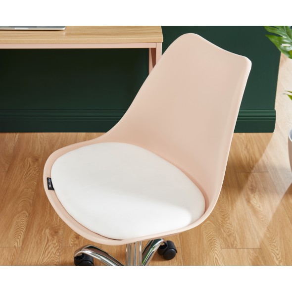 Chaise de bureau PANTONE rose blush 5 roulettes