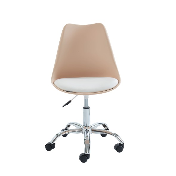 Chaise de bureau PANTONE rose blush 5 roulettes