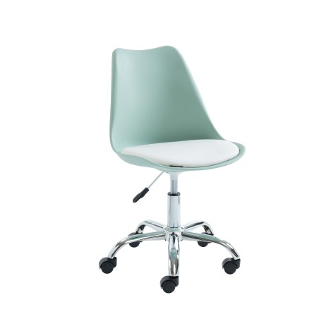 Chaise de bureau PANTONE vert menthe 5 roulettes