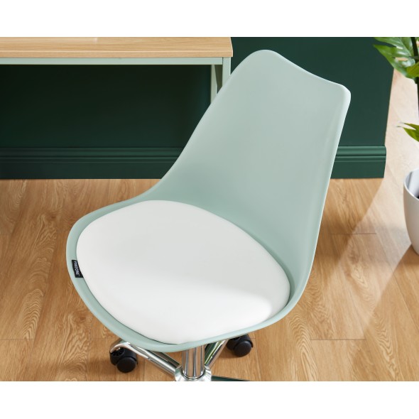 Chaise de bureau PANTONE vert menthe 5 roulettes