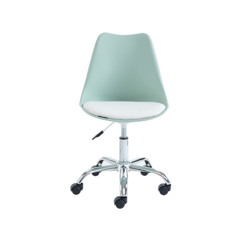 Chaise de bureau PANTONE vert menthe 5 roulettes