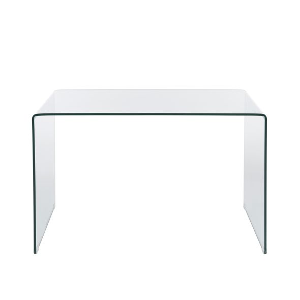 Bureau GINZA verre trempé transparent 120cm