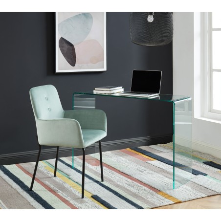 Console GINZA verre trempé transparent 110cm