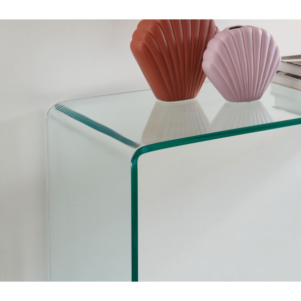 Console GINZA verre trempé transparent 110cm