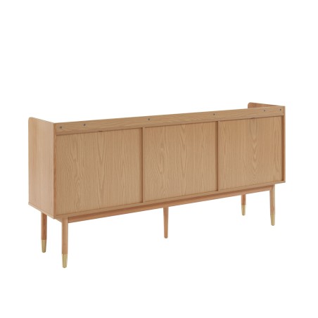 Buffet LEON placage chêne et cannage rotin 180cm