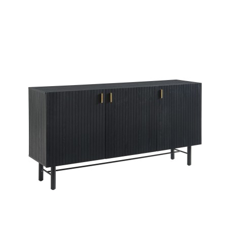 Buffet CALISTA noir et pieds métal 160cm