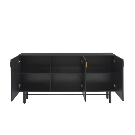 Buffet CALISTA noir et pieds métal 160cm