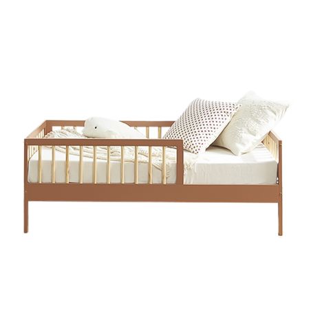 Lit enfant LOU pin massif terracotta 70x140 sommier inclus