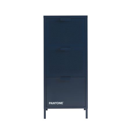 Meuble de rangement PANTONE métal bleu nuit 3 tiroirs h105cm