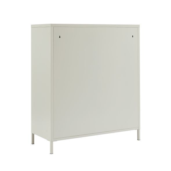 Commode PANTONE métal beige sable 6 tiroirs 90cm