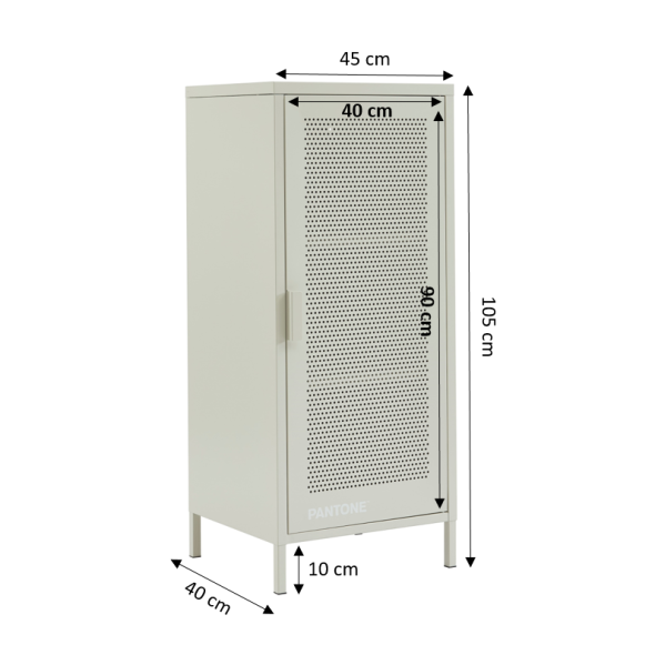 Meuble de rangement PANTONE métal beige sable h105cm