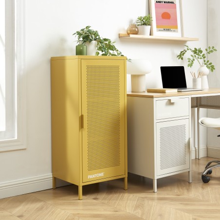 Meuble de rangement PANTONE métal jaune moutarde h105cm