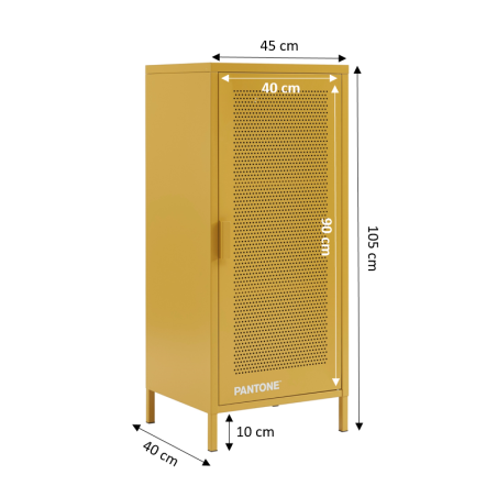 Meuble de rangement PANTONE métal jaune moutarde h105cm