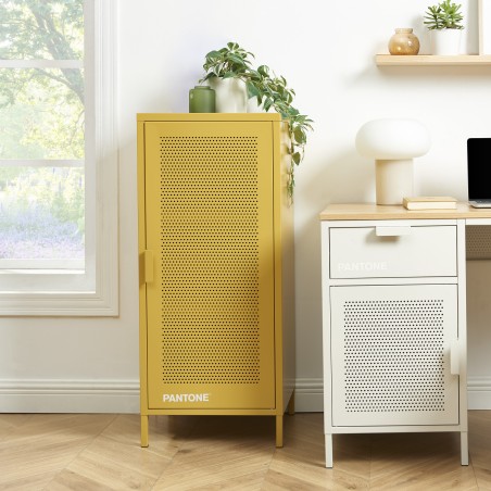 Meuble de rangement PANTONE métal jaune moutarde h105cm