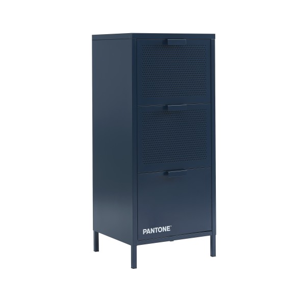 Meuble de rangement PANTONE métal bleu nuit 3 tiroirs h105cm Meuble de rangement PANTONE métal bleu nuit 3 tiroirs h105cm