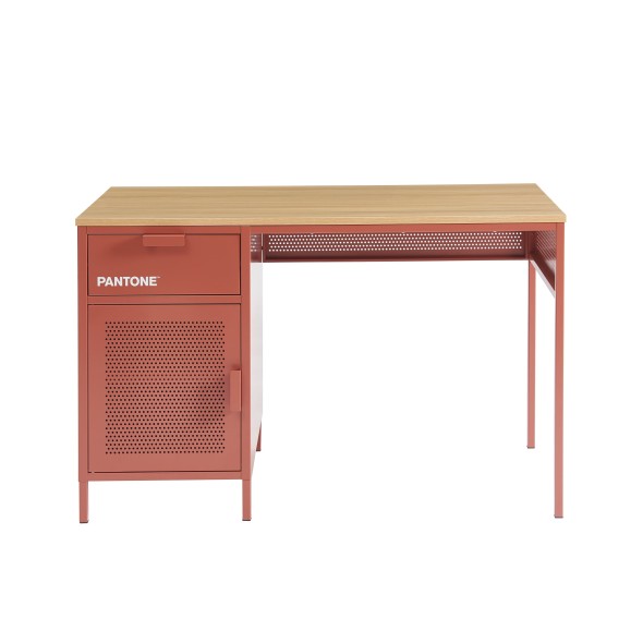 Bureau PANTONE métal terracotta 120cm