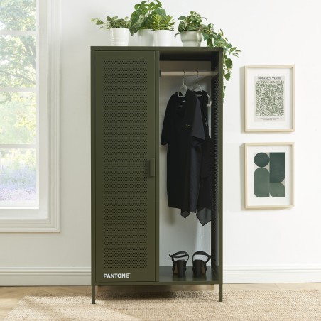 Vestiaire PANTONE métal vert olive avec penderie h145cm