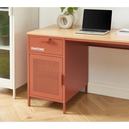 Bureau PANTONE métal terracotta 120cm