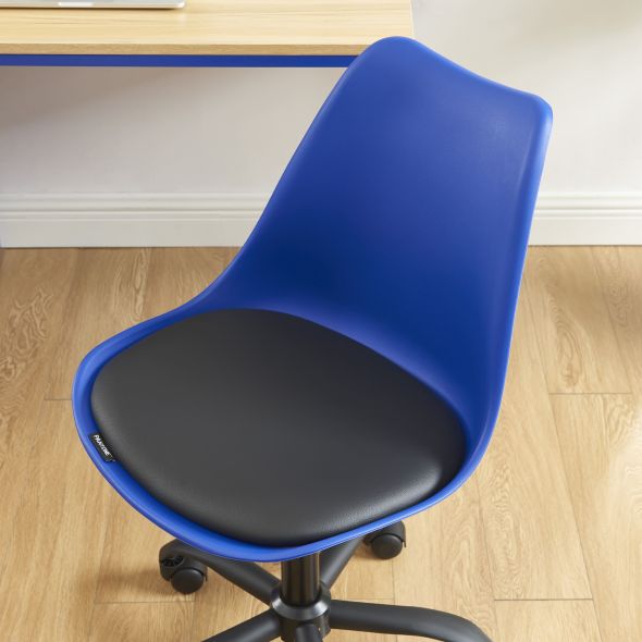 Chaise de bureau PANTONE bleu électrique 5 roulettes