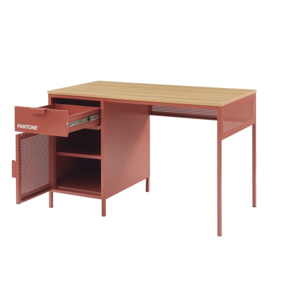 Bureau PANTONE métal terracotta 120cm