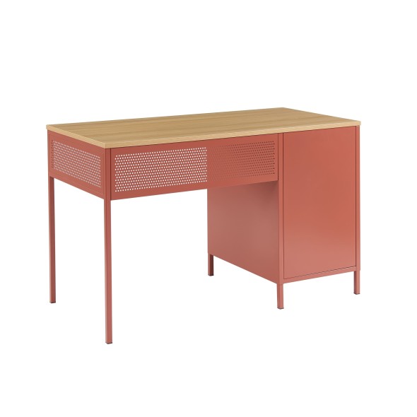 Bureau PANTONE métal terracotta 120cm