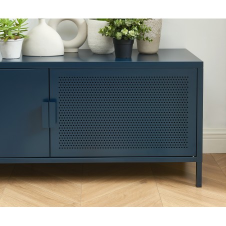 Meuble tv PANTONE métal bleu nuit 120 cm