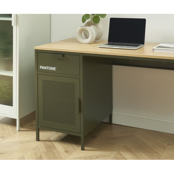 Bureau PANTONE métal vert olive foncé 120cm