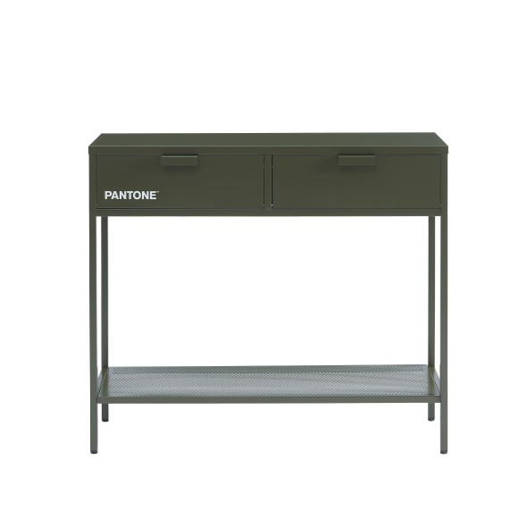 Console PANTONE métal vert olive foncé 100cm