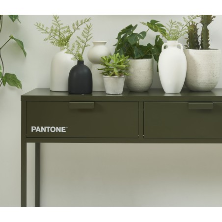 Console PANTONE métal vert olive foncé 100cm