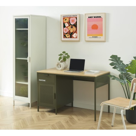 Bureau PANTONE métal vert olive foncé 120cm