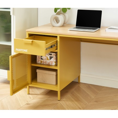 Bureau PANTONE métal jaune moutarde 120cm