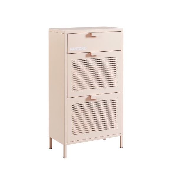 Meuble à chaussures PANTONE métal rose blush 55cm