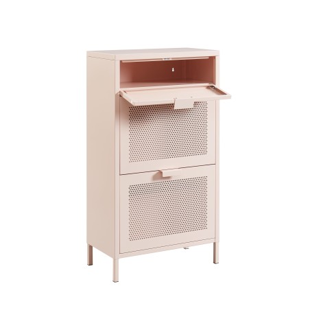 Meuble à chaussures PANTONE métal rose blush 55cm