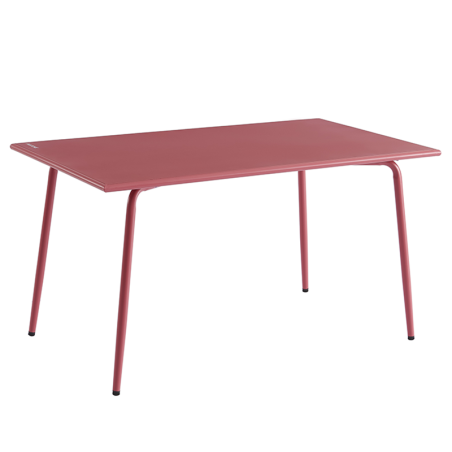 Ensemble PANTONE table 140 cm et 4 chaises de jardin rouge indien