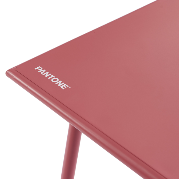 Ensemble PANTONE table 140 cm et 4 chaises de jardin rouge indien