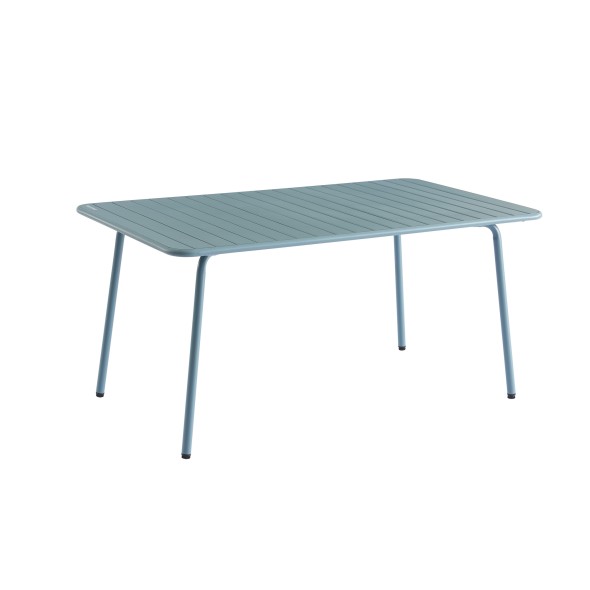 Table de jardin PANTONE en acier bleu givré 160x90 cm