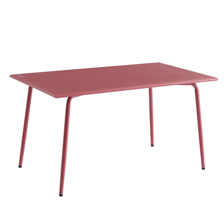 Table de jardin PANTONE en acier rouge indien 140x80 cm