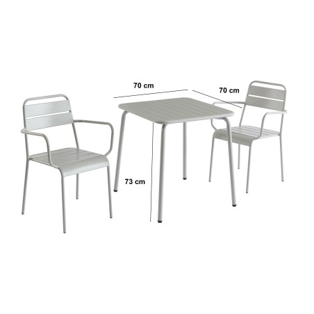 Table de jardin PANTONE en acier gris glacier 70x70 cm