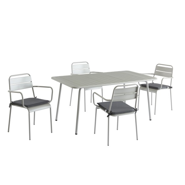 Table de jardin PANTONE en acier gris glacier 160x90 cm